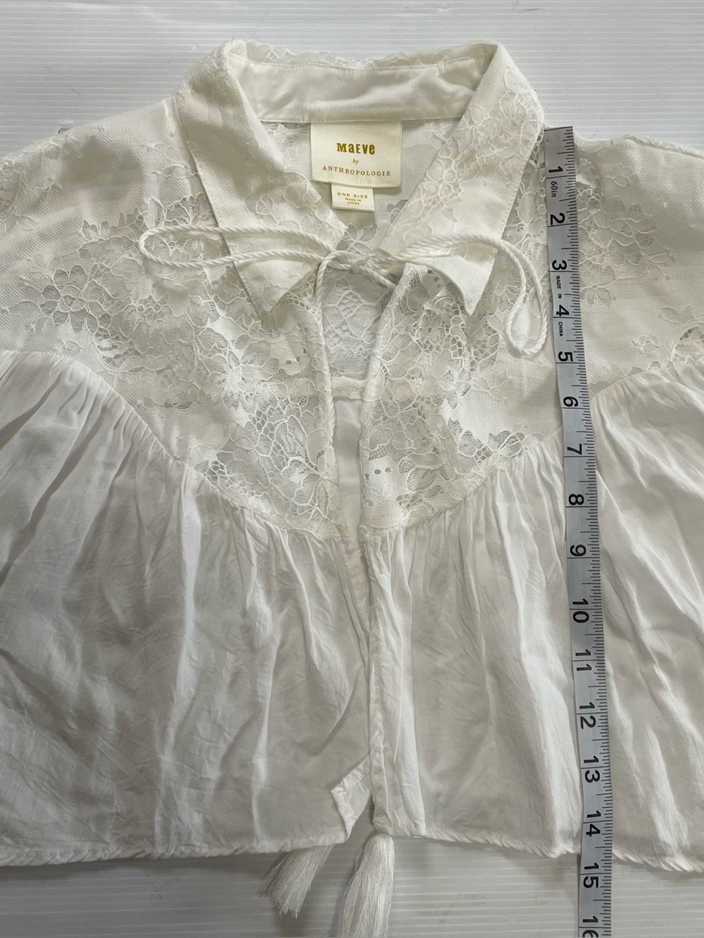 Anthropologie Maeve Cropped Lace Shrug Jacket OS - Picture 10 of 10